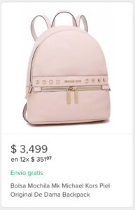 precio backpack mk mercado libre 2