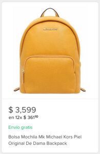 precio backpack mk mercado libre 1